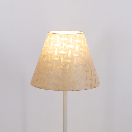 Conical Lamp Shade P10 - Batik Tread Plate Natural, 15cm(top) x 30cm(bottom) x 22cm(height)