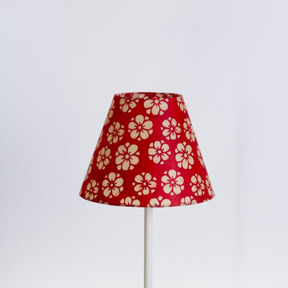 Conical Lamp Shade P76 - Batik Star Flower Red, 15cm(top) x 30cm(bottom) x 22cm(height)