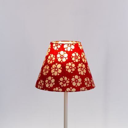 Conical Lamp Shade P76 - Batik Star Flower Red, 15cm(top) x 30cm(bottom) x 22cm(height)