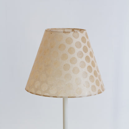 Conical Lamp Shade P85 ~ Batik Dots on Natural, 15cm(top) x 30cm(bottom) x 22cm(height)