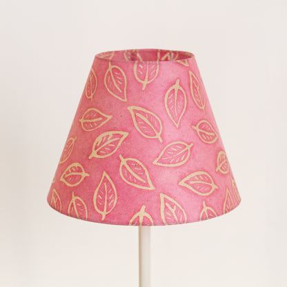Conical Lamp Shade P67 - Batik Leaf on Pink, 15cm(top) x 30cm(bottom) x 22cm(height)