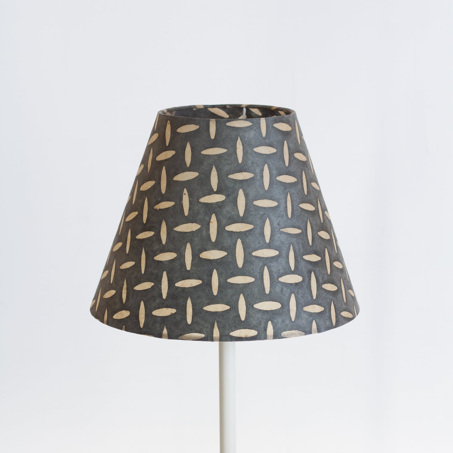 Conical Lamp Shade P88 ~ Batik Tread Plate Grey, 15cm(top) x 30cm(bottom) x 22cm(height)