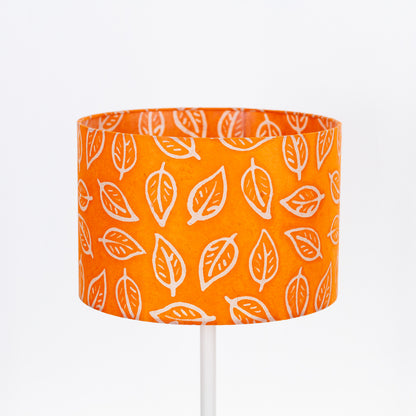 Drum Lamp Shade - B123 ~ Batik Leaf Orange, 30cm(d) x 20cm(h)