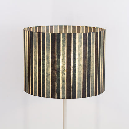 Drum Lamp Shade - P08 - Batik Stripes Grey, 40cm(d) x 30cm(h)