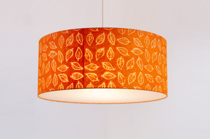 Drum Lamp Shade - B123 ~ Batik Leaf Orange, 70cm(d) x 30cm(h)