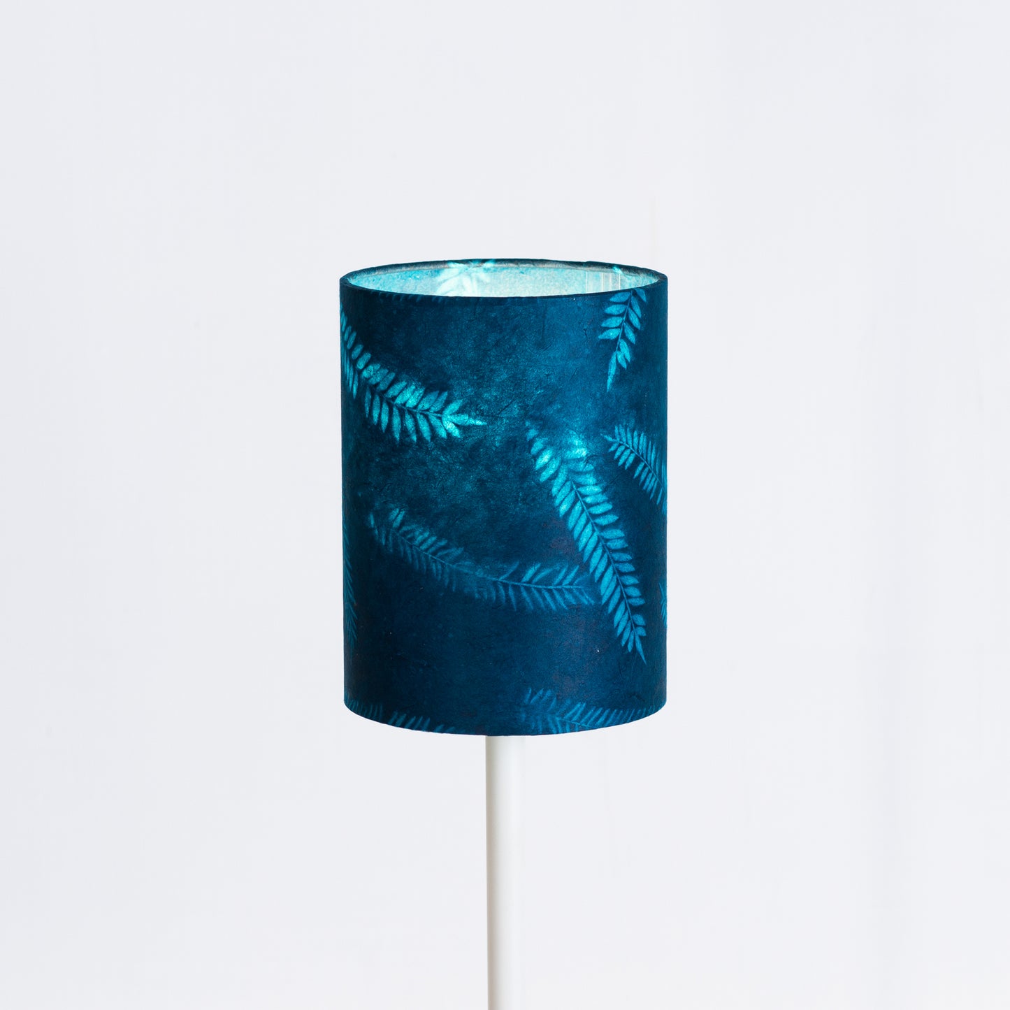 Drum Lamp Shade - B106 ~ Resistance Dyed Teal Fern, 15cm(diameter)