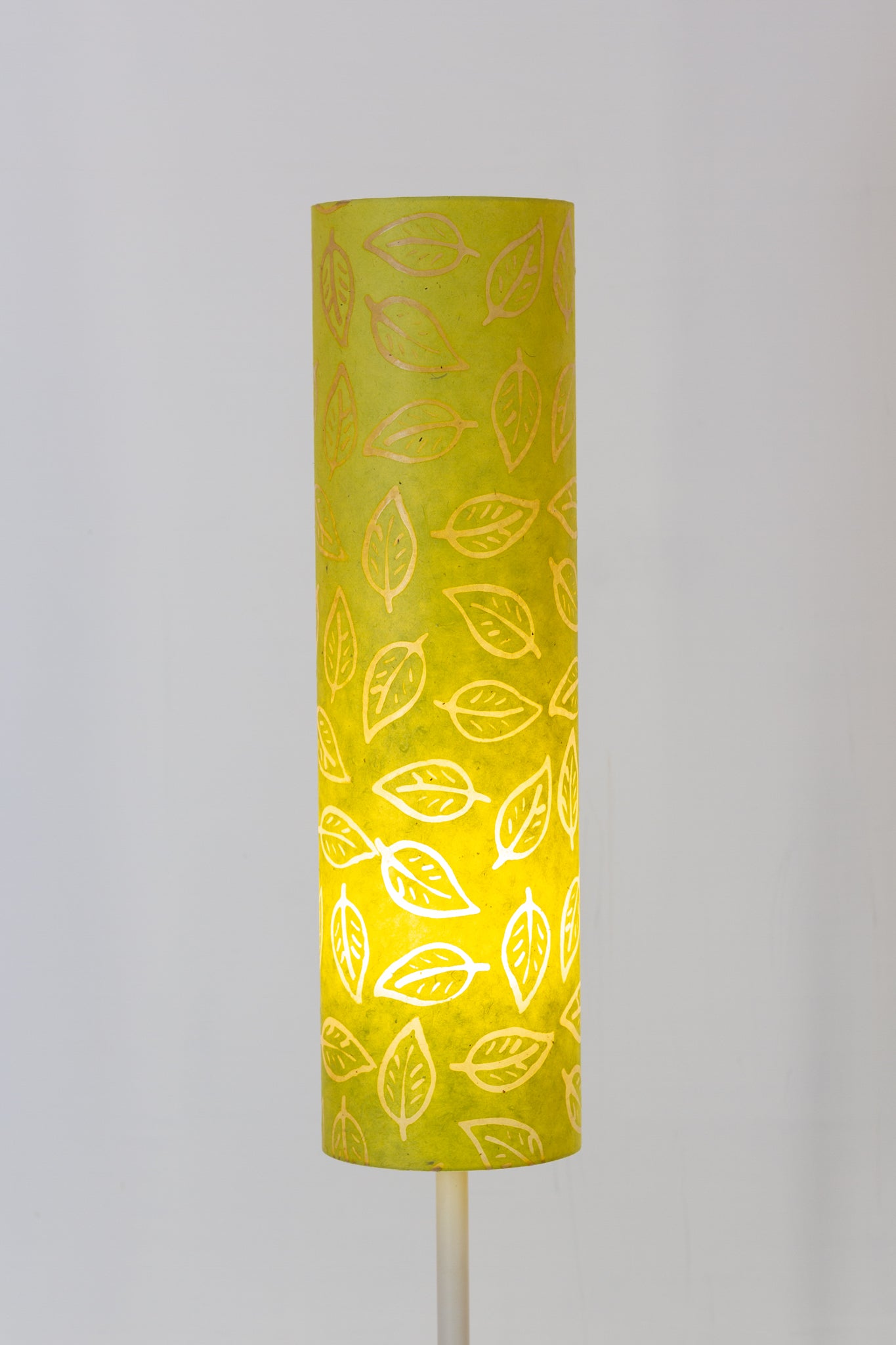 Drum Lamp Shade - B117 ~ Batik Leaf Lime, 15cm(diameter) x 55cm(h)