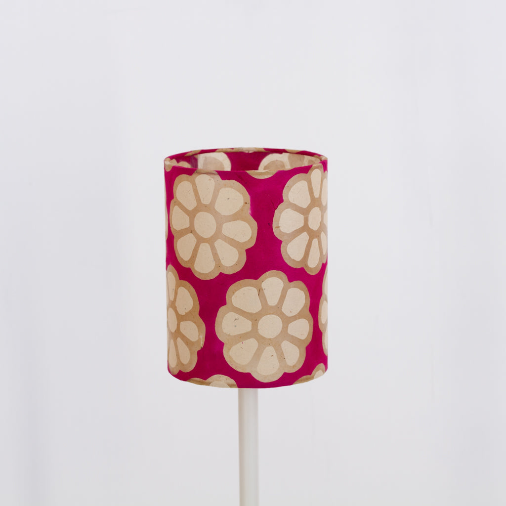 Drum Lamp Shade - P22 ~ Batik Big Flower on Hot Pink, 15cm(diameter)