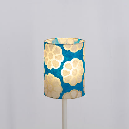 Drum Lamp Shade - P23 ~ Batik Big Flower on Teal, 15cm(diameter)