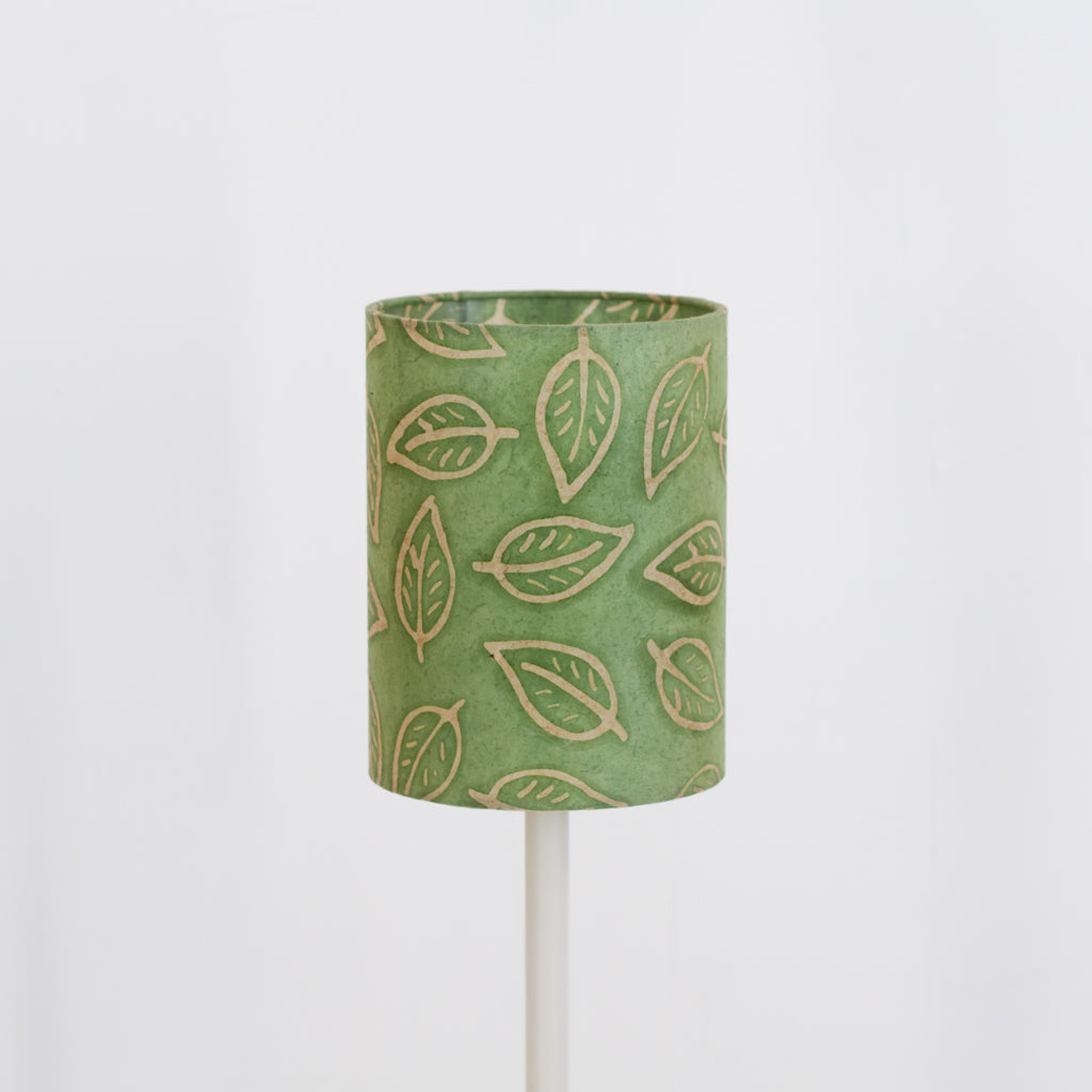 Drum Lamp Shade - P29 ~ Batik Leaf on Green, 15cm(diameter)