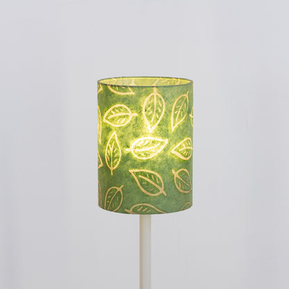 Drum Lamp Shade - P29 ~ Batik Leaf on Green, 15cm(diameter)