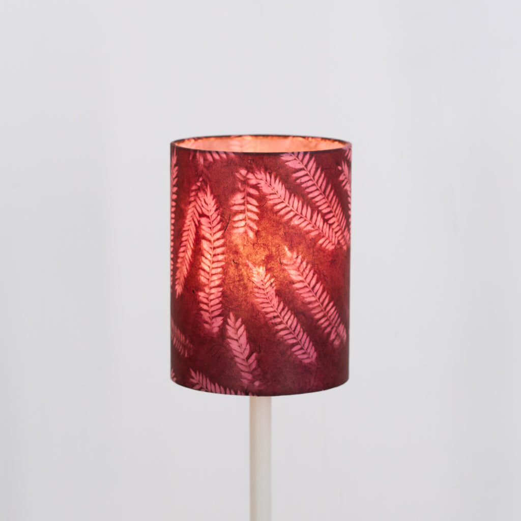 Drum Lamp Shade - P25 ~ Resistance Dyed Pink Fern, 15cm(diameter)