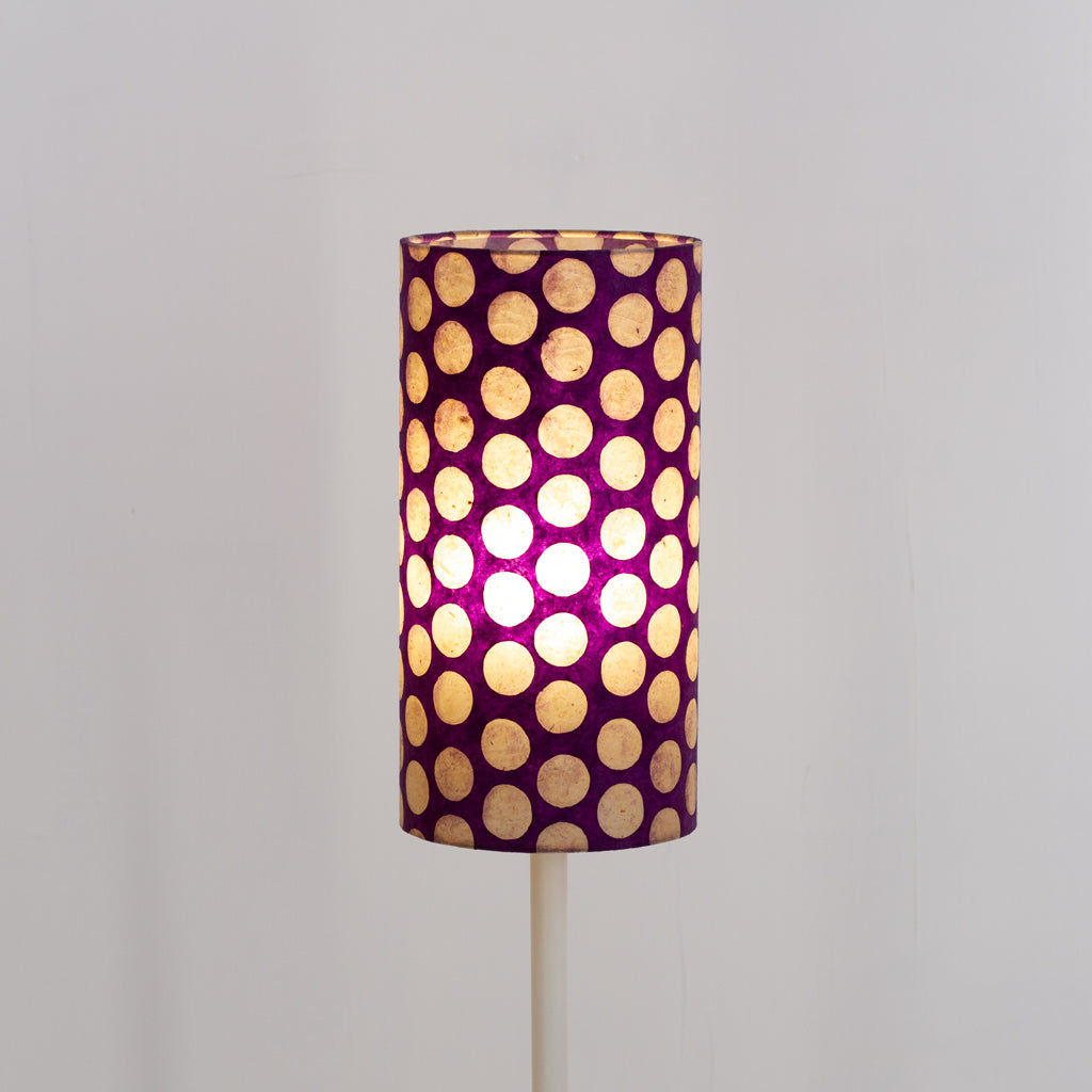 Drum Lamp Shade - P79 ~ Batik Dots on Purple, 15cm(diameter)