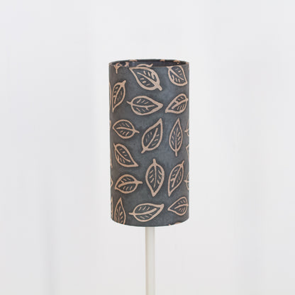 Drum Lamp Shade - B124 ~ Batik Leaf Grey, 15cm(diameter)