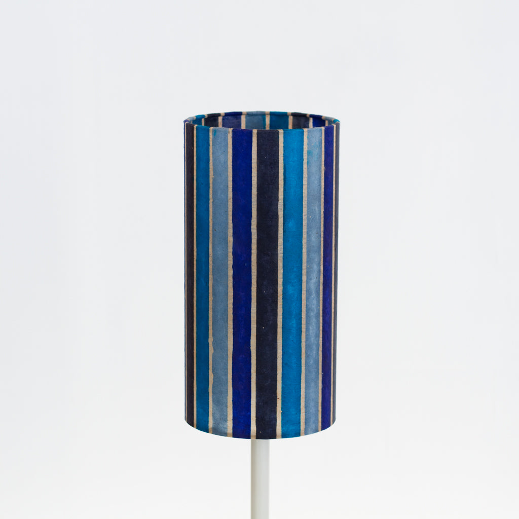 Drum Lamp Shade - P05 - Batik Stripes Blue, 15cm(diameter)
