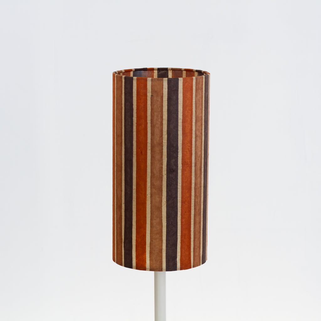 Drum Lamp Shade - P07 ~ Batik Stripes Brown, 15cm(diameter)