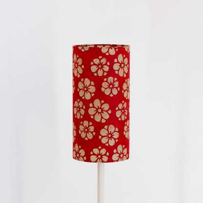 Drum Lamp Shade - P76 ~ Batik Star Flower Red, 15cm(diameter)