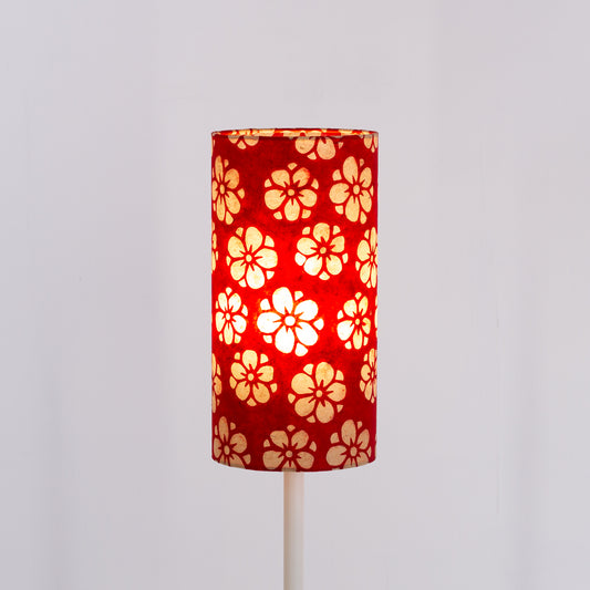 Drum Lamp Shade - P76 ~ Batik Star Flower Red, 15cm(diameter)