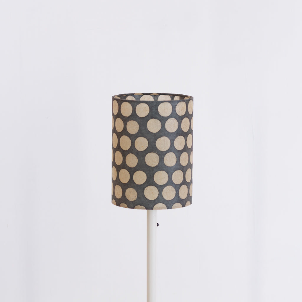 Drum Lamp Shade - P78 ~ Batik Dots on Grey, 15cm(diameter)