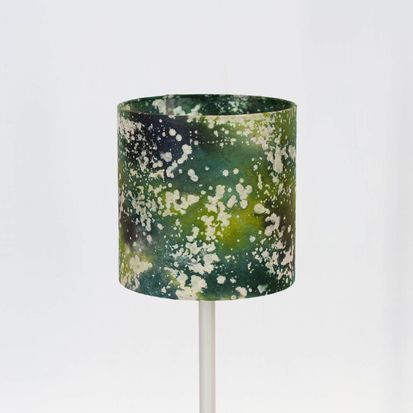 Drum Lamp Shade - B114 ~ Batik Canopy Greens, 20cm(d) x 20cm(h)