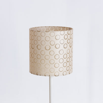 Drum Lamp Shade - P74 - Batik Natural Circles, 20cm(d) x 20cm(h)