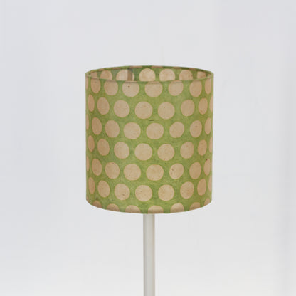 Drum Lamp Shade - P87 ~ Batik Dots on Green, 20cm(d) x 20cm(h)