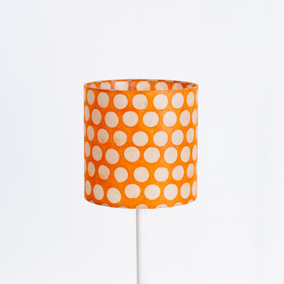 Drum Lamp Shade - B110 ~ Batik Dots on Orange, 20cm(diameter)