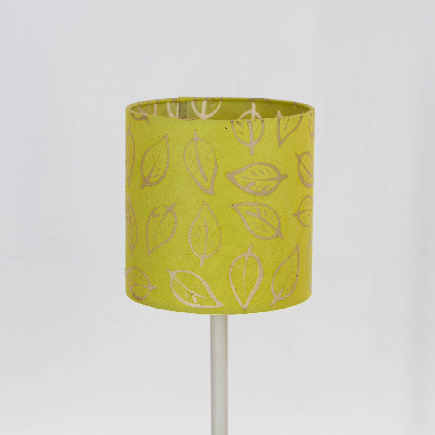 Drum Lamp Shade - B117 ~ Batik Leaf Lime, 20cm(d) x 20cm(h)