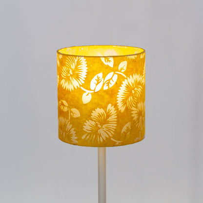 Drum Lamp Shade - B120 ~ Batik Peony Yellow, 20cm(d) x 20cm(h)