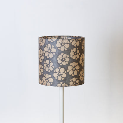 Drum Lamp Shade - P77 - Batik Star Flower Grey, 20cm(d) x 20cm(h)