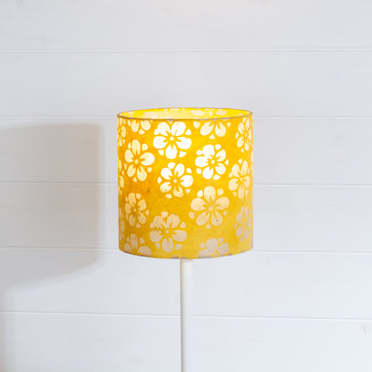 Drum Lamp Shade - B128 ~ Batik Star Flower Yellow, 20cm(d) x 20cm(h)