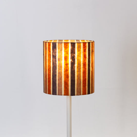 Drum Lamp Shade - P07 - Batik Stripes Brown, 20cm(d) x 20cm(h)