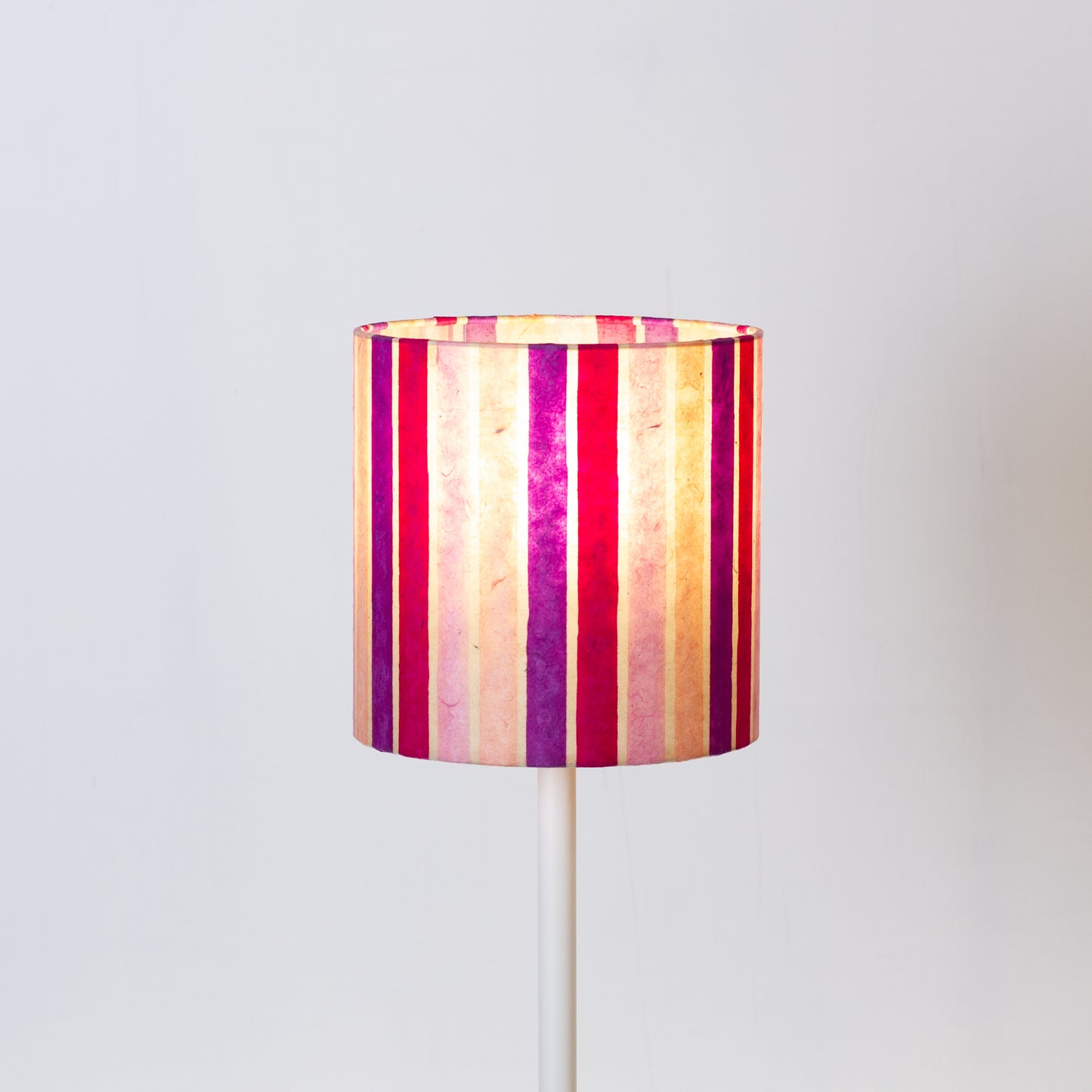 Drum Lamp Shade - P04 - Batik Stripes Pink, 20cm(d) x 20cm(h)