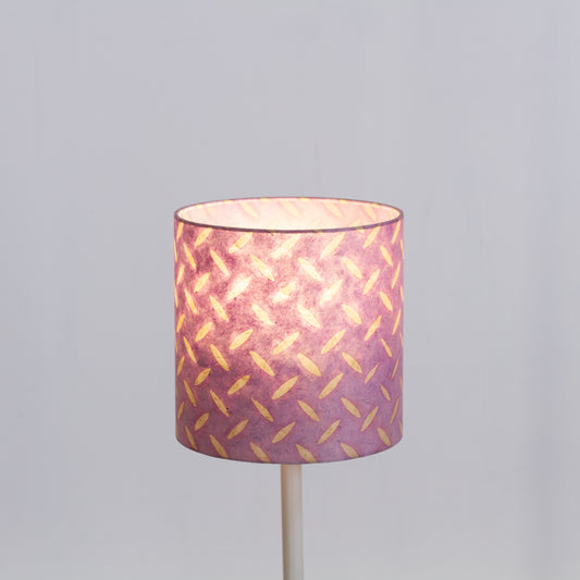Drum Lamp Shade - B121 ~ Batik Tread Plate Lilac, 20cm(d) x 20cm(h)