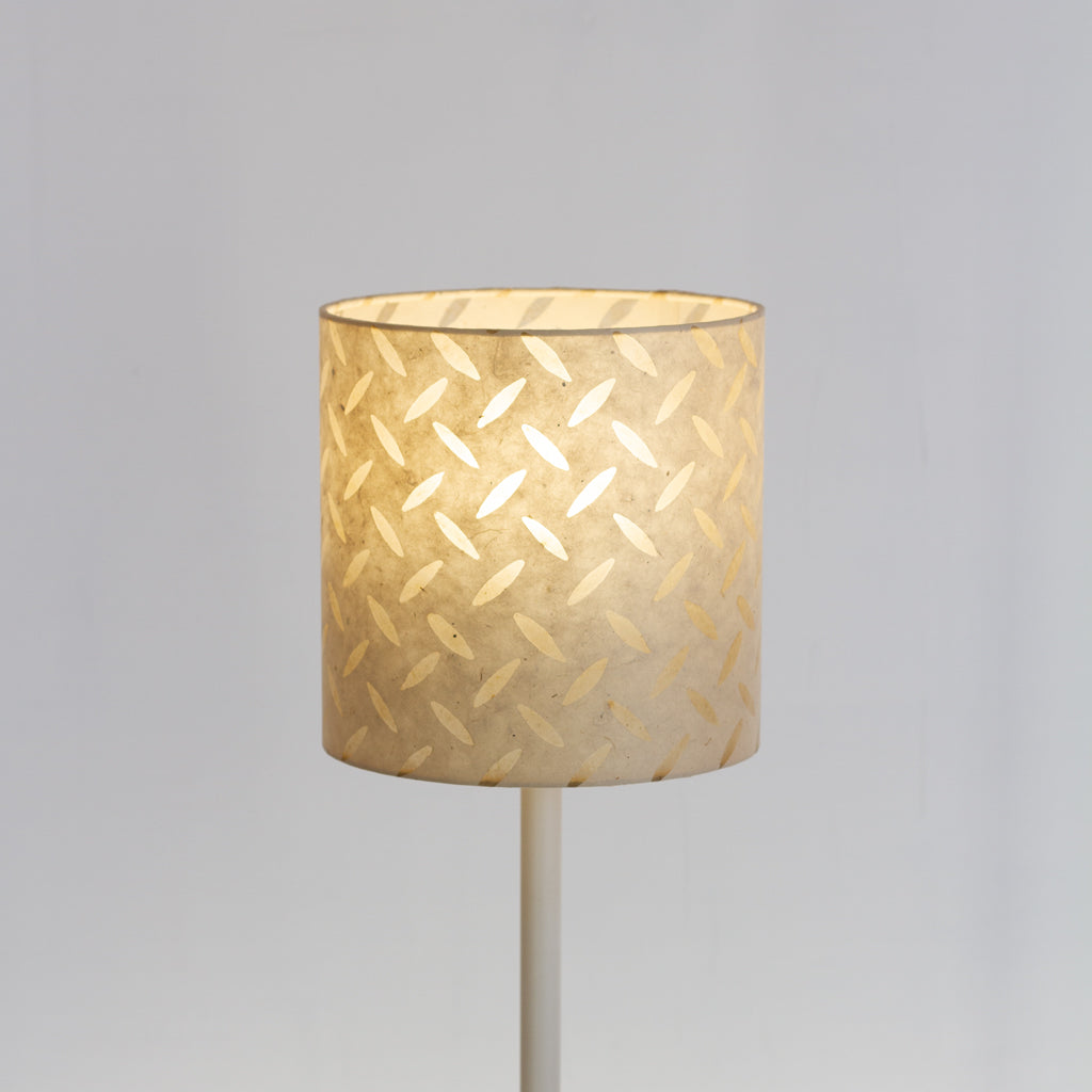 Drum Lamp Shade - P10 - Batik Tread Plate Natural, 20cm(d) x 20cm(h)