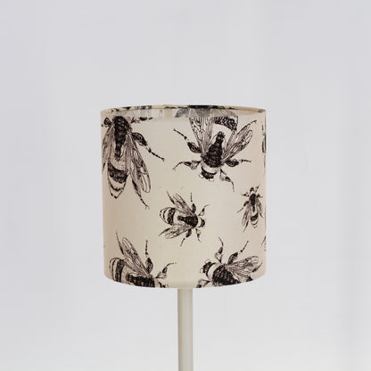 Drum Lamp Shade - P42 - Bees Screen Print on Natural Lokta, 20cm(d) x 20cm(h)