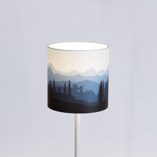 Forest Landscape Print Drum Lamp Shade 20cm(d) x 20cm(h) Blue