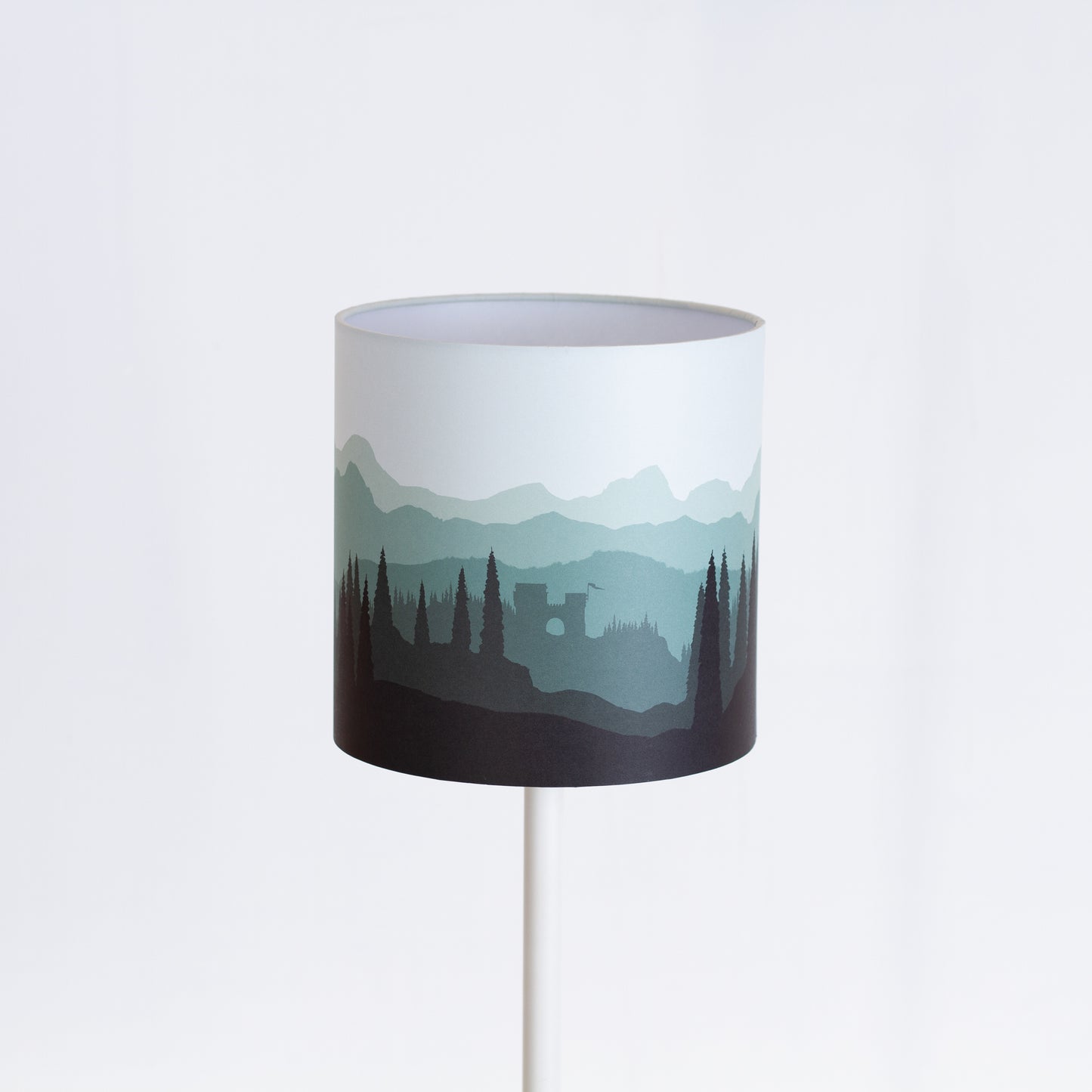 Forest Landscape Print Drum Lamp Shade 20cm(d) x 20cm(h) Green