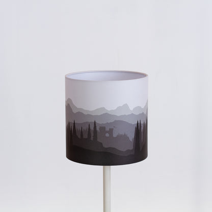 Forest Landscape Print Drum Lamp Shade 20cm(d) x 20cm(h) Grey