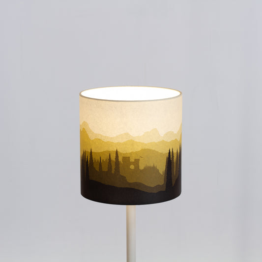 Forest Landscape Print Drum Lamp Shade 20cm(d) x 20cm(h) Yellow