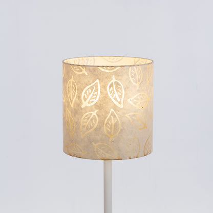 Drum Lamp Shade - P28 - Batik Leaf on Natural, 20cm(d) x 20cm(h)