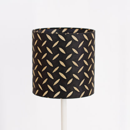 Drum Lamp Shade - P11 - Batik Tread Plate Black, 20cm(d) x 20cm(h)