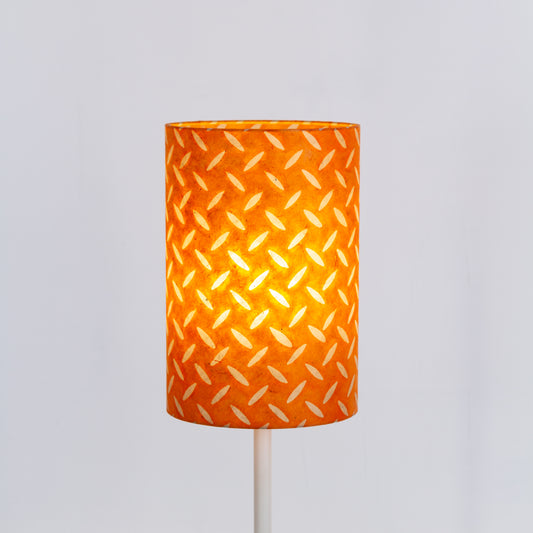 Drum Lamp Shade - P91 - Batik Tread Plate Orange, 20cm(d) x 30cm(h)