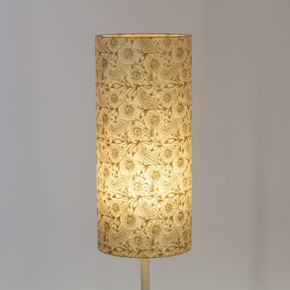 Drum Lamp Shade - P69 - Garden Gold on Natural, 20cm(d) x 45cm(h)