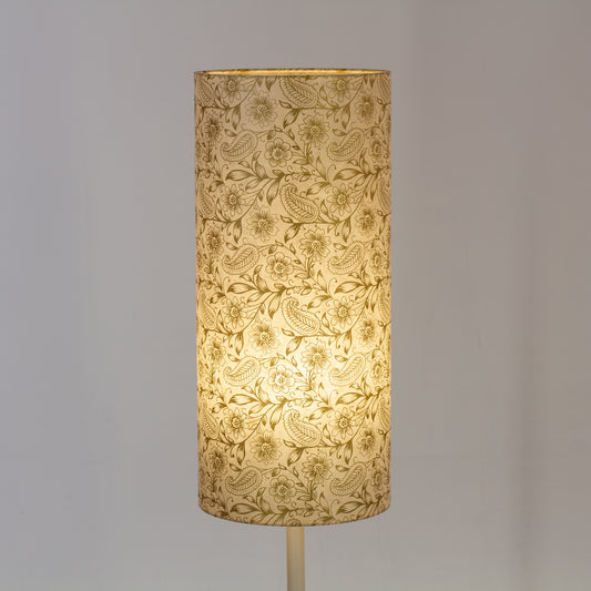 Drum Lamp Shade - P69 - Garden Gold on Natural, 20cm(d) x 45cm(h)