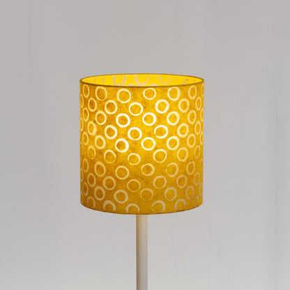 Drum Lamp Shade - P71 - Batik Yellow Circles, 20cm(d) x 20cm(h)