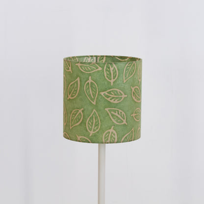 Drum Lamp Shade - P29 - Batik Leaf on Green, 20cm(d) x 20cm(h)
