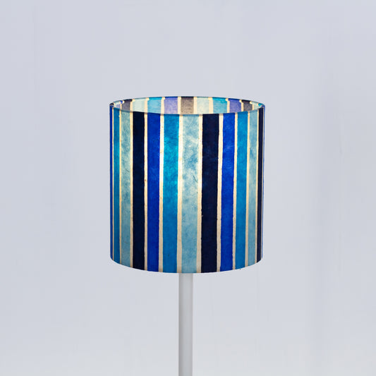 Drum Lamp Shade - P05 - Batik Stripes Blue, 20cm(d) x 20cm(h)