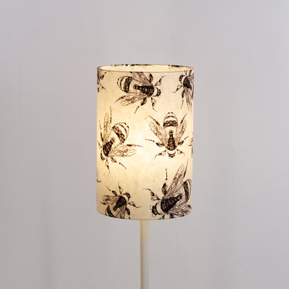 Drum Lamp Shade - P42 - Bees Screen Print on Natural Lokta, 20cm(d) x 30cm(h)