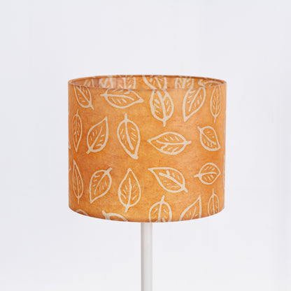 Drum Lamp Shade - P66 - Batik Leaf on Camel, 25cm x 20cm